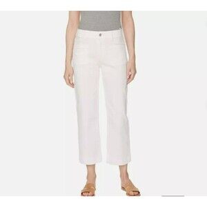 NWT Buffalo High Rise Bridgette Soft Stretch Tencel Crop Pants White 14/34